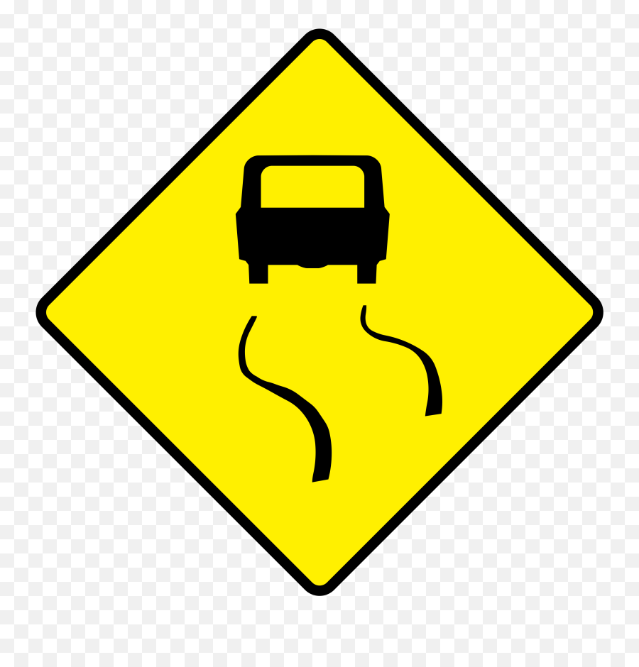 Fileie Road Sign W - 134svg Wikipedia Transparent Background Slippery Sign Png,Slow Down Icon
