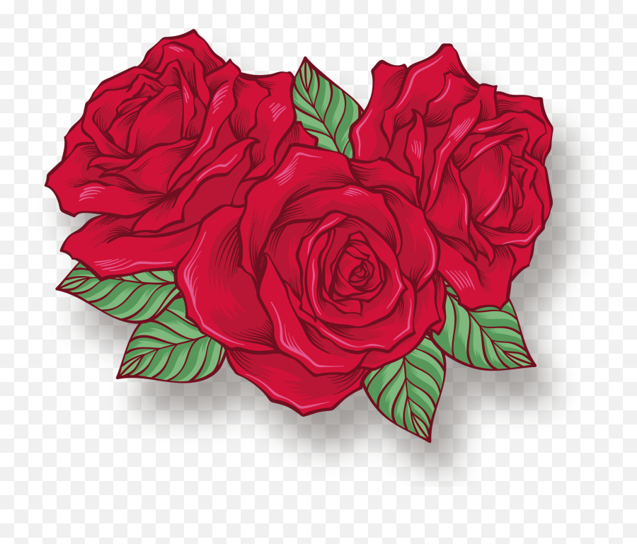 Rose Flower Decoration Png - Rose Cartoon Png,Cartoon Rose Png