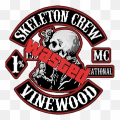 Affiliations Banished Legion Motorcycle Club - Skeleton Holding Gun Tattoo png