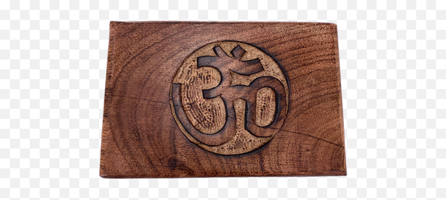 Om Symbol Carved Wooden Box 6 X 4 - Mushroom New Orleans Mat Png,Om Icon