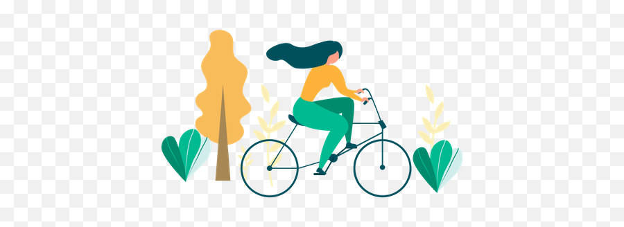 Best Premium Girl Riding Bicycle Illustration Download In - Outdoor Recreation Png,Cycling Icon Vector