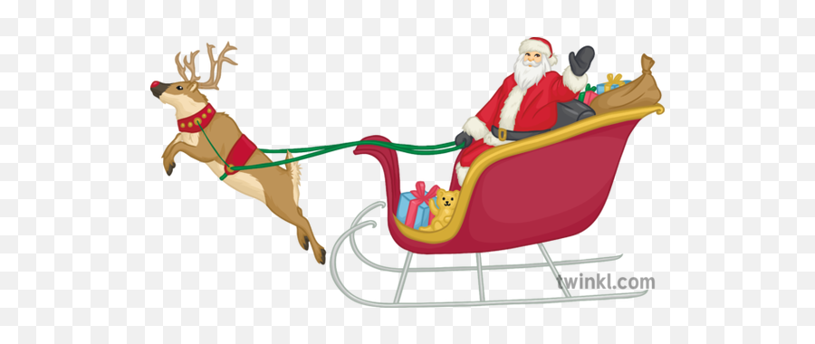 Santas Sleigh Illustration - Twinkl Santas Sleigh Png,Sleigh Png