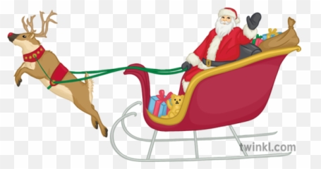 Santas Sleigh Illustration - Twinkl png