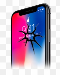 Apple Iphone X Cracked Screen Touch - Hd Png