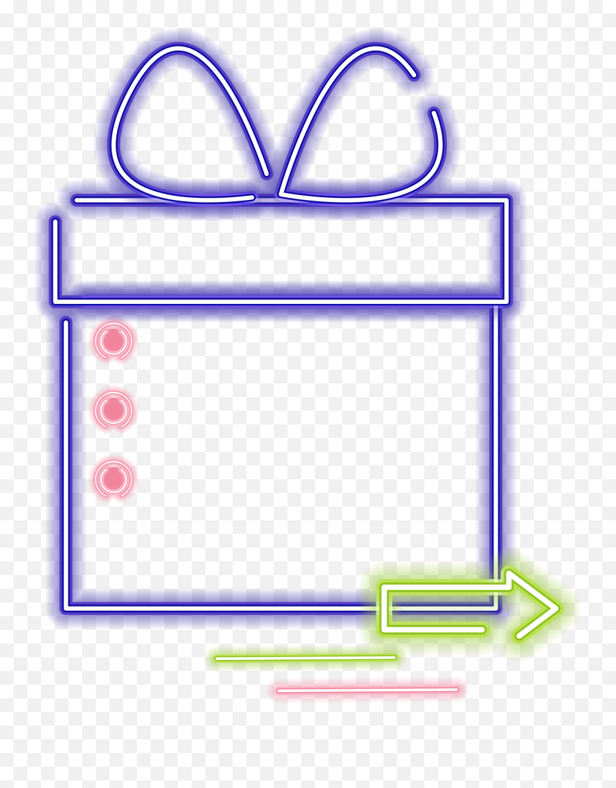 Gift Box Border Neon Element Png - Portable Network Graphics,Neon Border Png