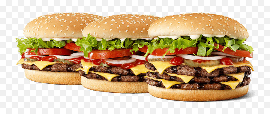 Whopper Burgers - Hungry Jacks Triple Whopper Png,Cheeseburger Transparent