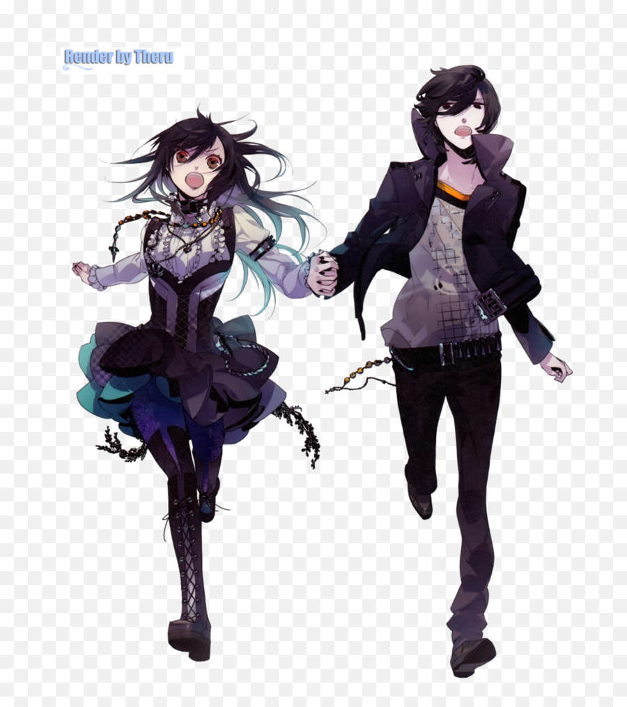 Theru Teru Bozu - Anime Girl And Boy With Black Hair Png,Anime Couple Transparent