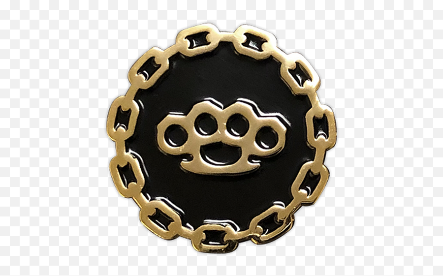 Brass Knuckles Gold Enamel Pin - Chain Png,Brass Knuckles Png
