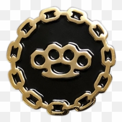 Brass Knuckles Gold Enamel Pin - Chain Png,Brass Knuckles Png