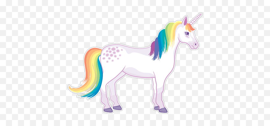 Printed Vinyl Cute Unicorn Right Stickers Factory - Mane Png,Cute Unicorn Png