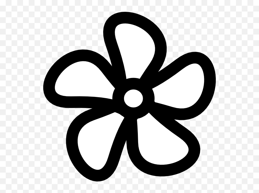 Flower Clip Art - Vector Clip Art Online Flower In Black Clipart Png,Flower Clip Art Png