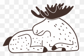 Moose Laying Cartoon - Transparent PNG u0026 SVG vector file Dot