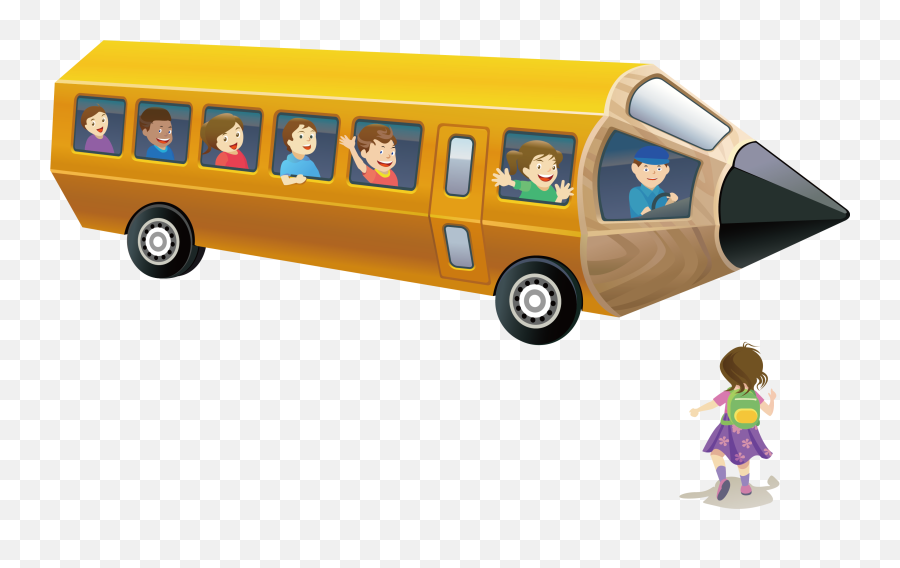 Download School Pencil Transprent Free - Pencil School Bus School Pencil  Cartoon Png,School Bus Transparent - free transparent png images -  