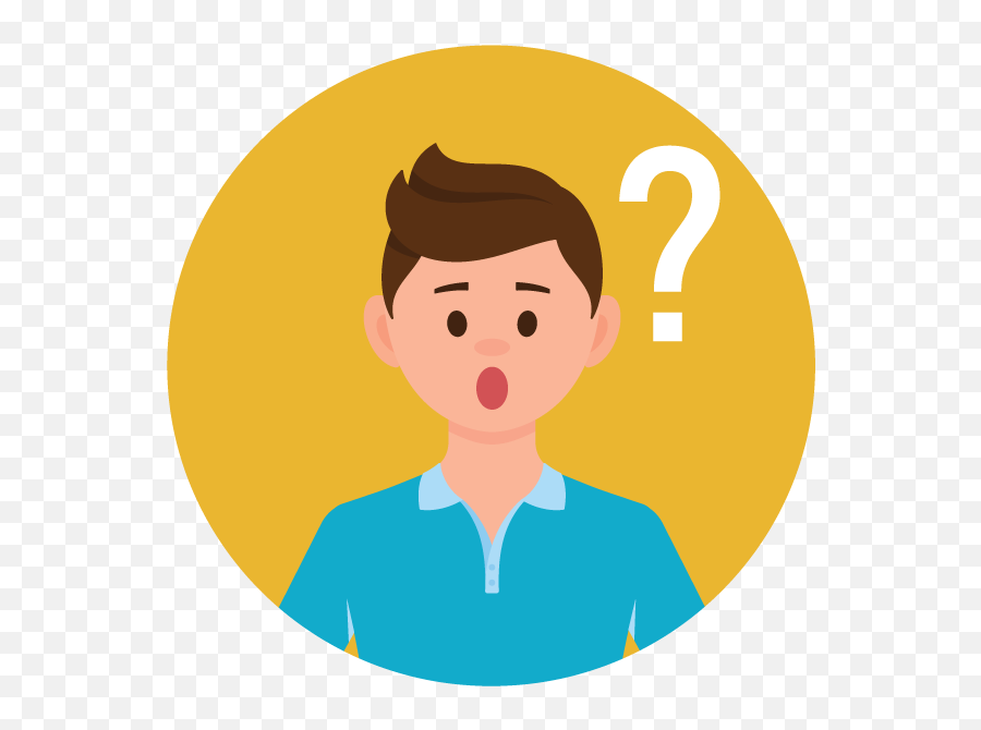 Yellow Circle Icon With Man Confused - Confused Icon Png,Question Circle Icon