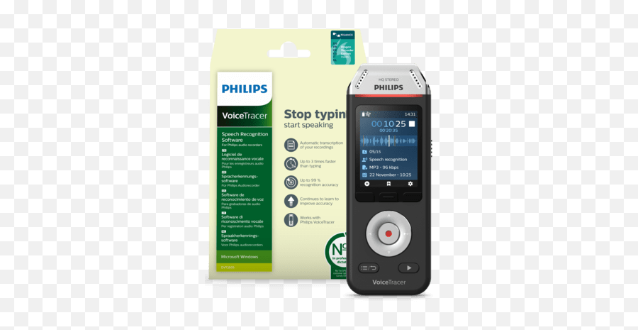 Philips Dvt2810 Voicetracer Audio Recorder - Neweggcom Voice Recognition Software Philips Png,Tracer Player Icon