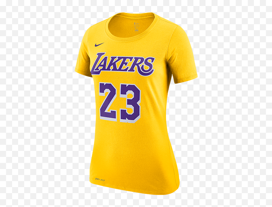 Los Angeles Lakers Womenu0027s Lebron James Icon Edition Player T - Shirt Flag Football T Shirt Designs Png,Lebron James Transparent