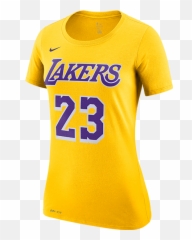 Los Angeles Lakers Womenu0027s Lebron James Icon Edition Player T - Shirt Flag Football Designs png