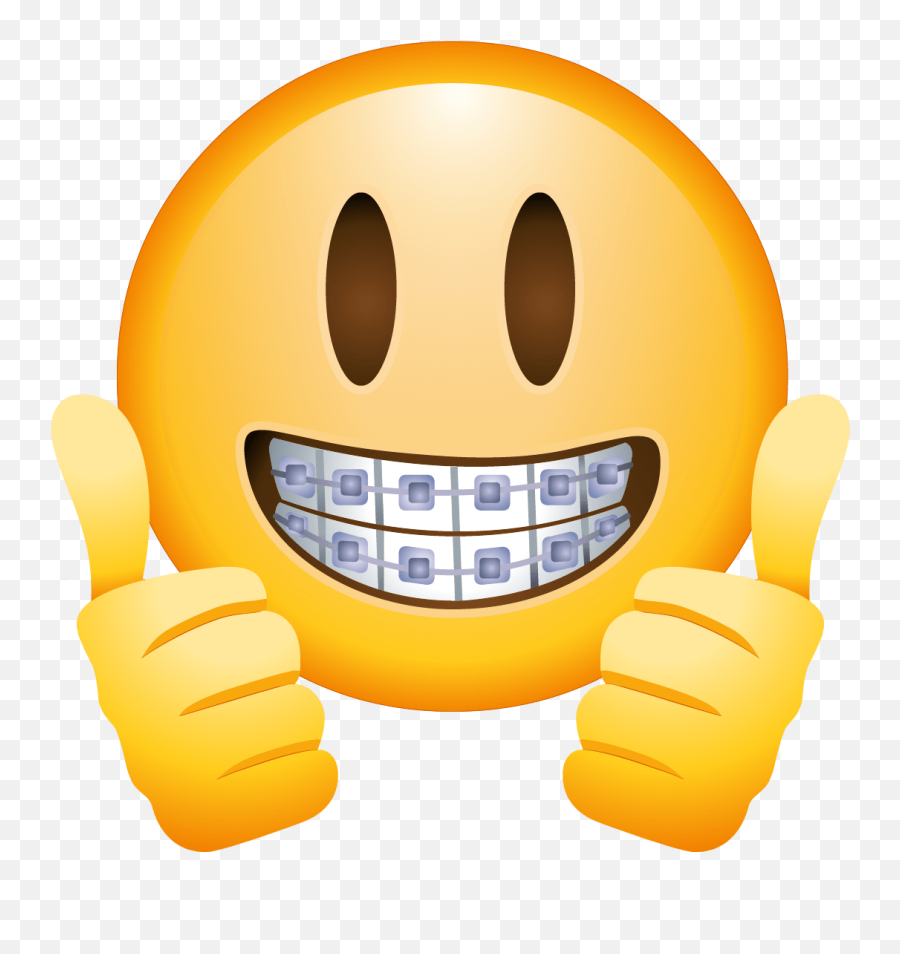 Braces Face Emoji Transparent Png - Braces Smile Emoji,Smile Emoji Transparent