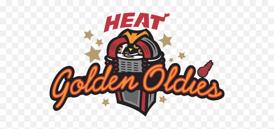 Png Miami Heat Golden Oldies Logo Image - Cartoon,Miami Heat Logo Png