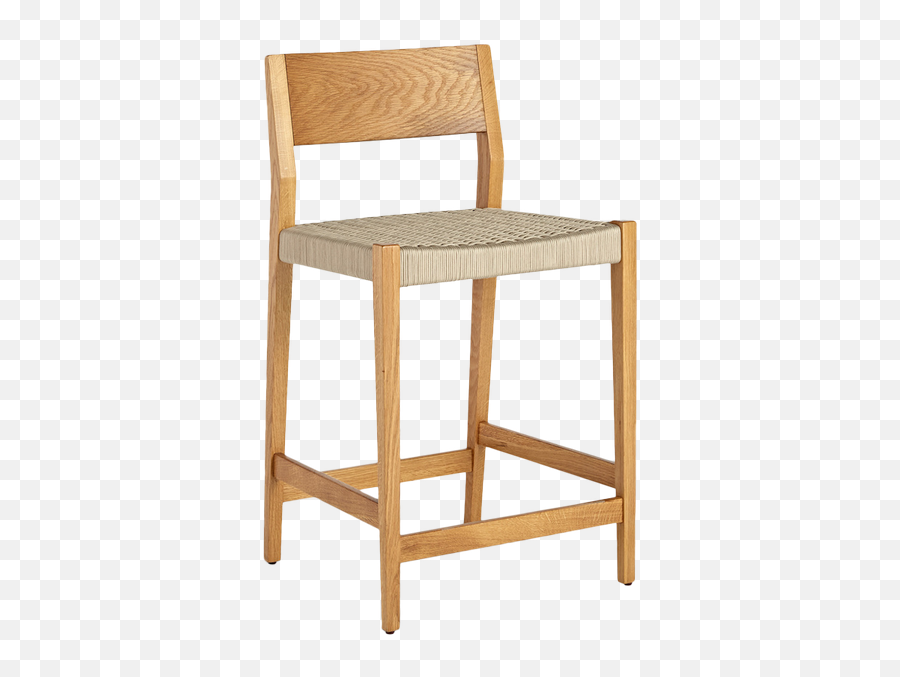 Bayley Counter Stool Oak With Woven Flax Rope Seat - Bayley Bar Stool Png,Bayley Png