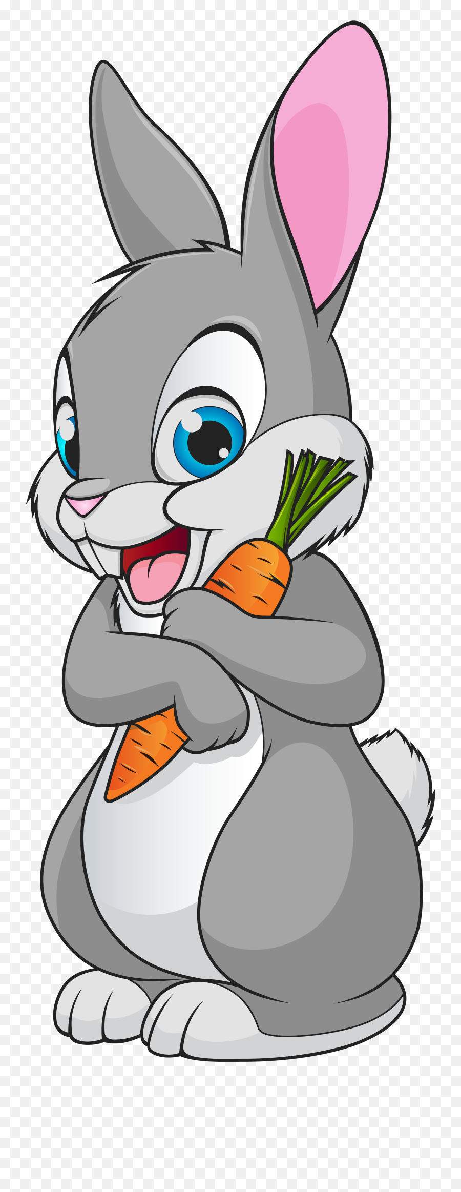 Cute Bunny Cartoon Transparent Clip Art - Rabbit Cartoon Transparent Png,Rabbit Transparent