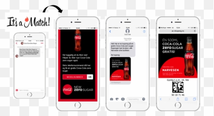 Its A Match - Liquid Barcodes Marketing Technology Coca Cola Sms Texts Png,Tinder Png