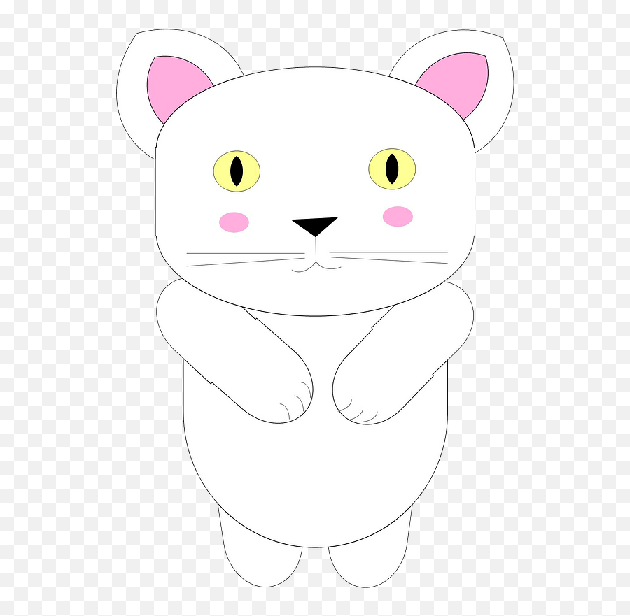 Cute White Cat Clipart Free Download Transparent Png - Cartoon,Cat Nose Png