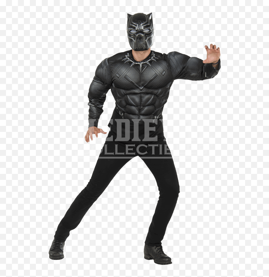 Adult Deluxe Black Panther Costume Top - Costume Png,Black Panther Mask Png