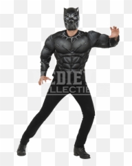 Adult Deluxe Black Panther Costume Top - png