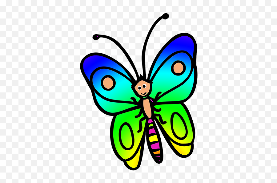 Butterfly Clipart - Butterflies To Color Png,Cute Cartoon Png