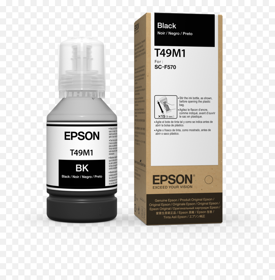 Epson T49m Black Ink Bottle 140ml For Surecolor F570 - T49m120 Epson T49m120 Png,Black Ink Png