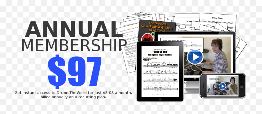 Free Video Drum Lessons Sheet Music Song Charts U0026 Articles - Smart Device Png,Scumbag Steve Hat Png