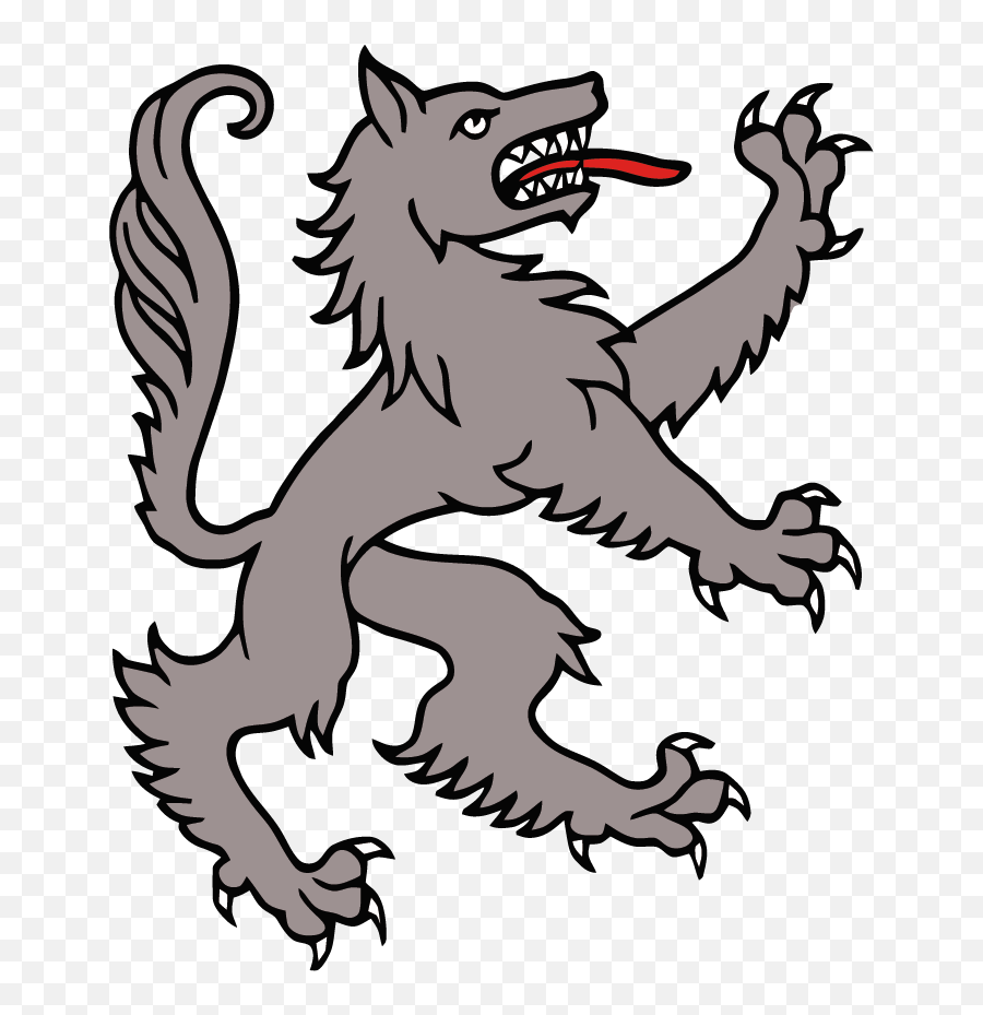 Dire Wolf Medieval Paintings - Family Crest With Wolf Png,Game Of Thrones Wolf Logo