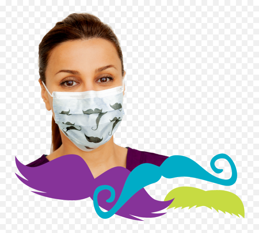 Primed Movember Mask Clipart - Movember Surgical Masks Png,Anonymous Mask Transparent