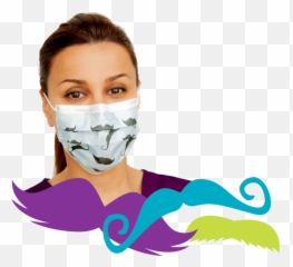 Primed Movember Mask Clipart - Surgical Masks png