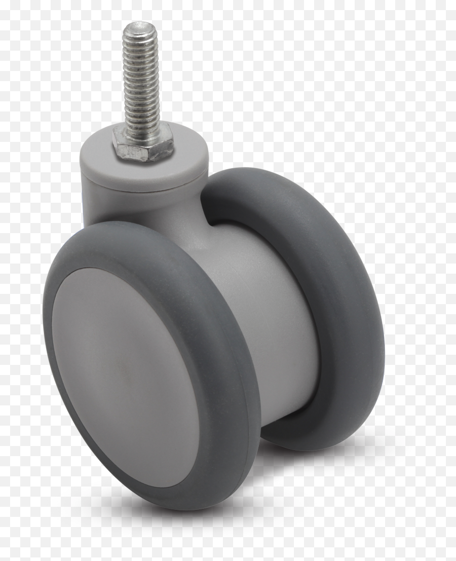 Caster Twin Wheel Swivel 65mm Thermoplastized Rubber - Solid Png,Machine Wheel Icon