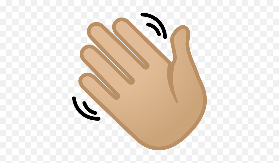 Waving Hand Medium - Light Skin Tone Emoji Waving Hand Emoji Png,Hand Emoji Png