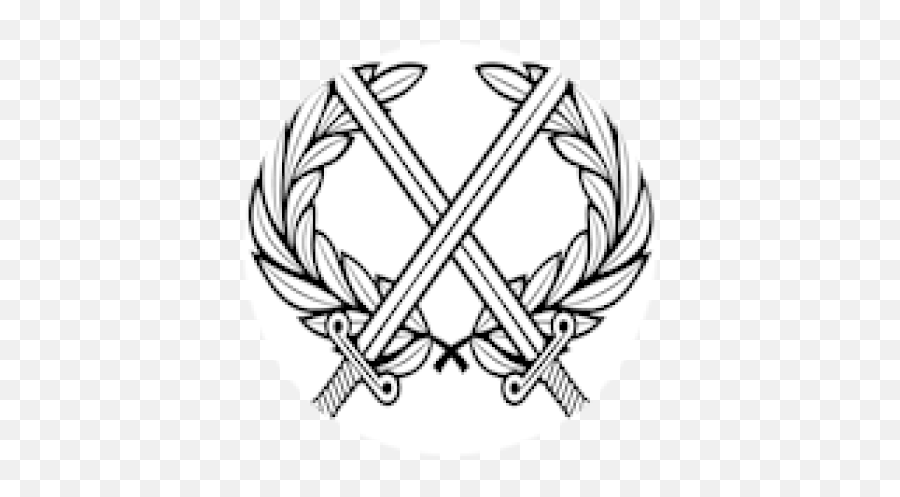 050 - Heraldiccrossswordslaurelwreathvectorcli Roblox Vector Cross Sword Png,Crossed Swords Icon