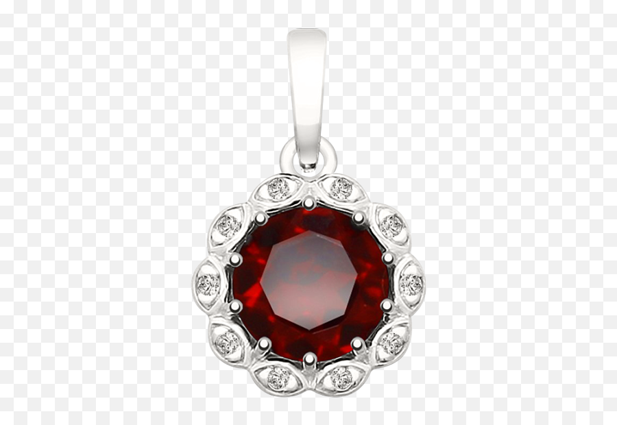 Silver Pendant With Cubic Zirconia And Garnet - Solid Png,Garnet Icon