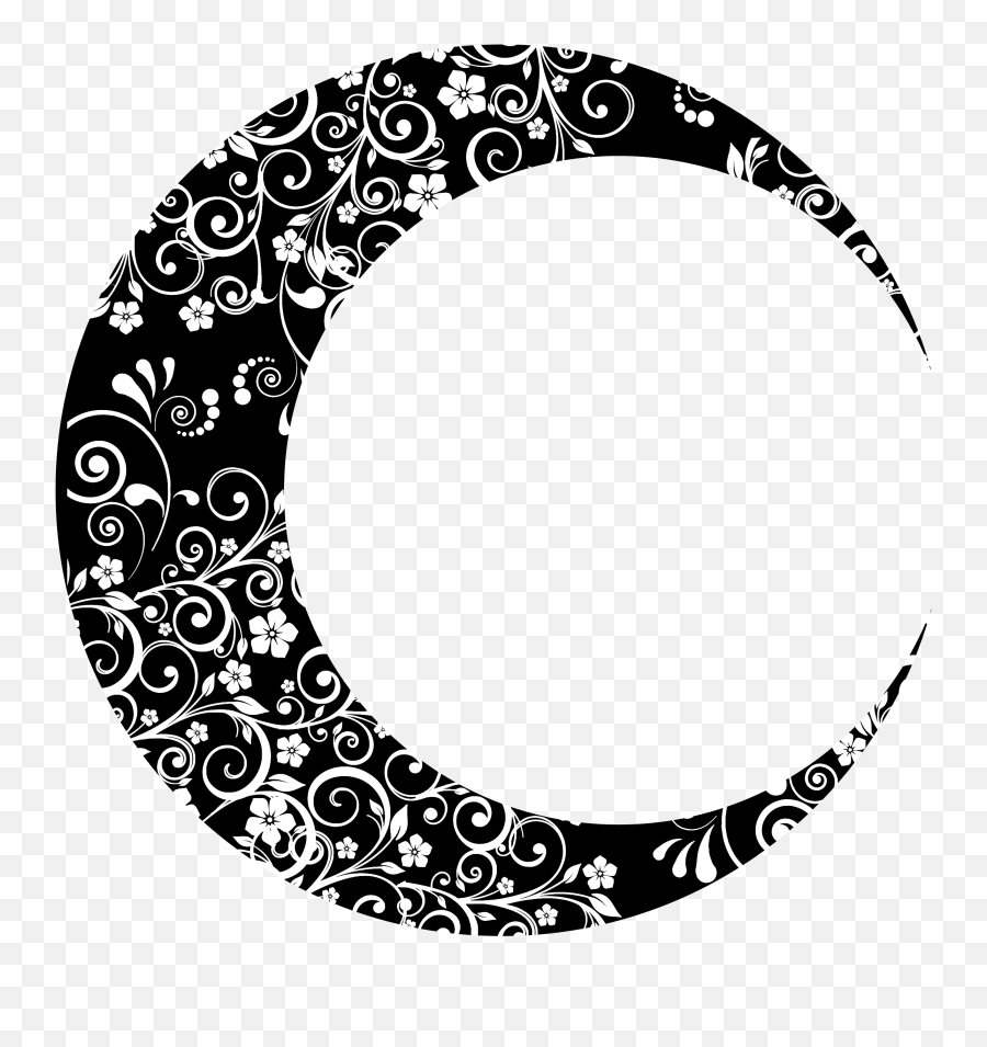 Floral Moon Mark Ii Big Image Png - Transparent Crescent Moon,Crescent Moon Png