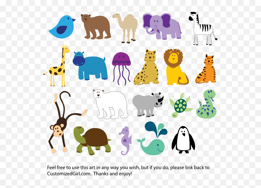 Cute Animals Clip Art - Clipart Animals Png,Animal Clipart Png
