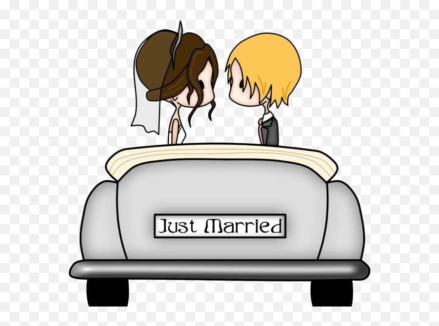 Just Married Cute - Just Married Car Clipart Gif Png,Married Png
