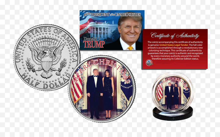 Free Christmas Coin - Reagan And Trump Coin Png,Melania Trump Png
