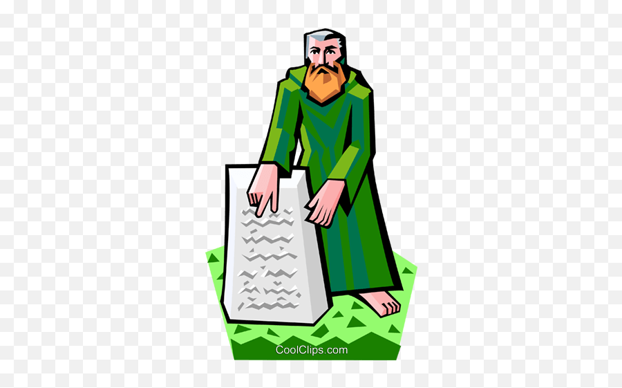 Download Moses With The Ten Commandments Royalty Free Vector - Clipart Moses With Ten Commandments Png,Ten Commandments Png