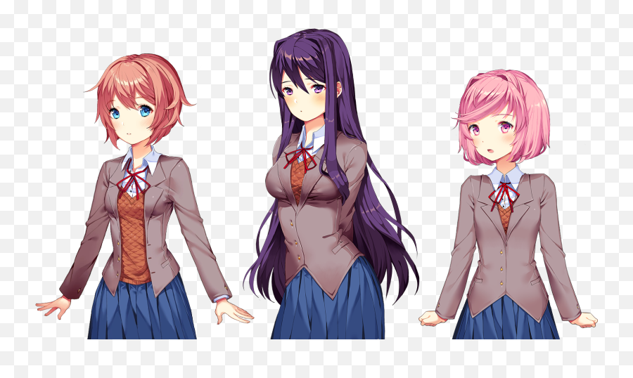 Accessories But Without Monika - Ddlc Yuri Sprites Png,Sayori Png