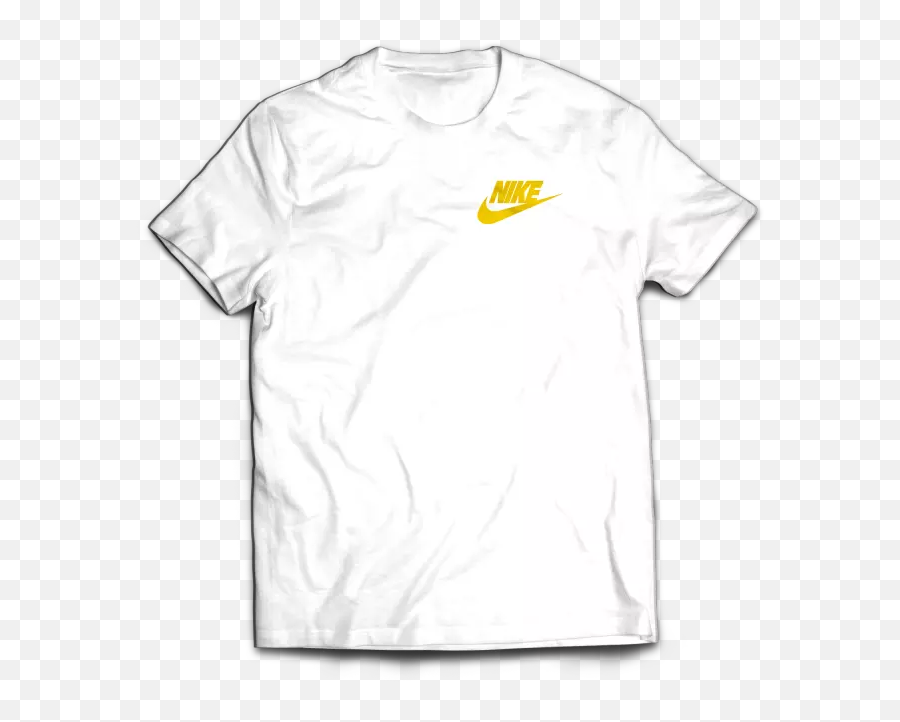 Nike Gold Small Logo Tshirt High - Left Handed Giant T Shirt Png,Small Nike Logo