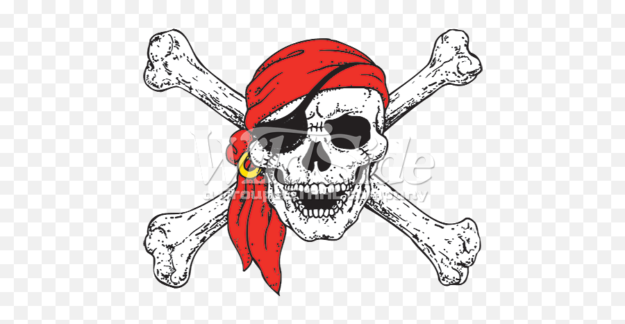 Download Hd Pirate Skull Red Bandana - Jolly Roger Skull Human Skull And Cross Bones Pencil Drawing Png,Skull Crossbones Png