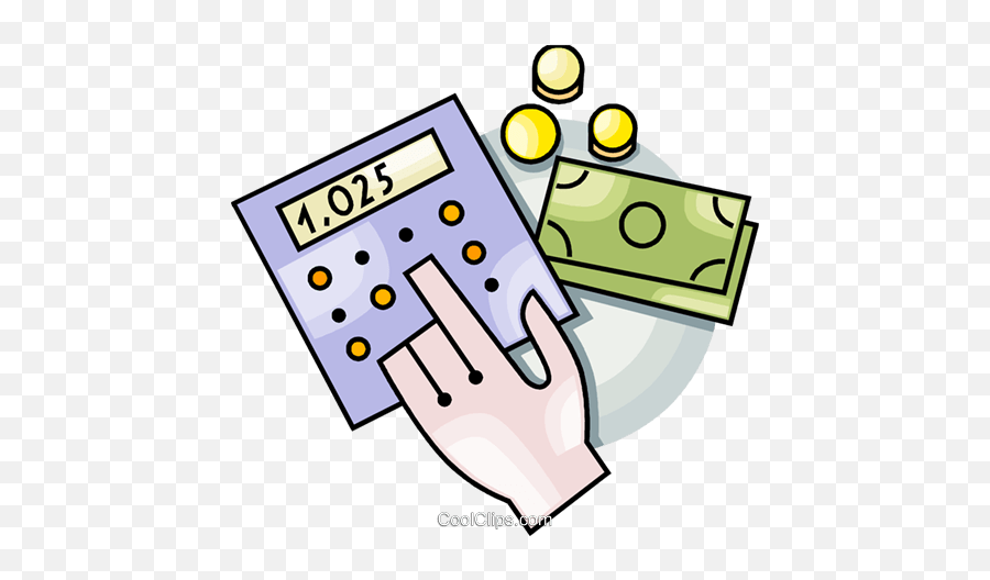 Adding Up Money Royalty Free Vector Clip Art Illustration - Language Png,Money Vector Png