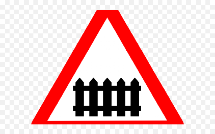 Railroad Clipart Train Track - Level Crossing Road Signs Level Crossing With Gate Or Barrier Sign Png,Train Tracks Png