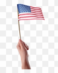 Handheld American Flags - png